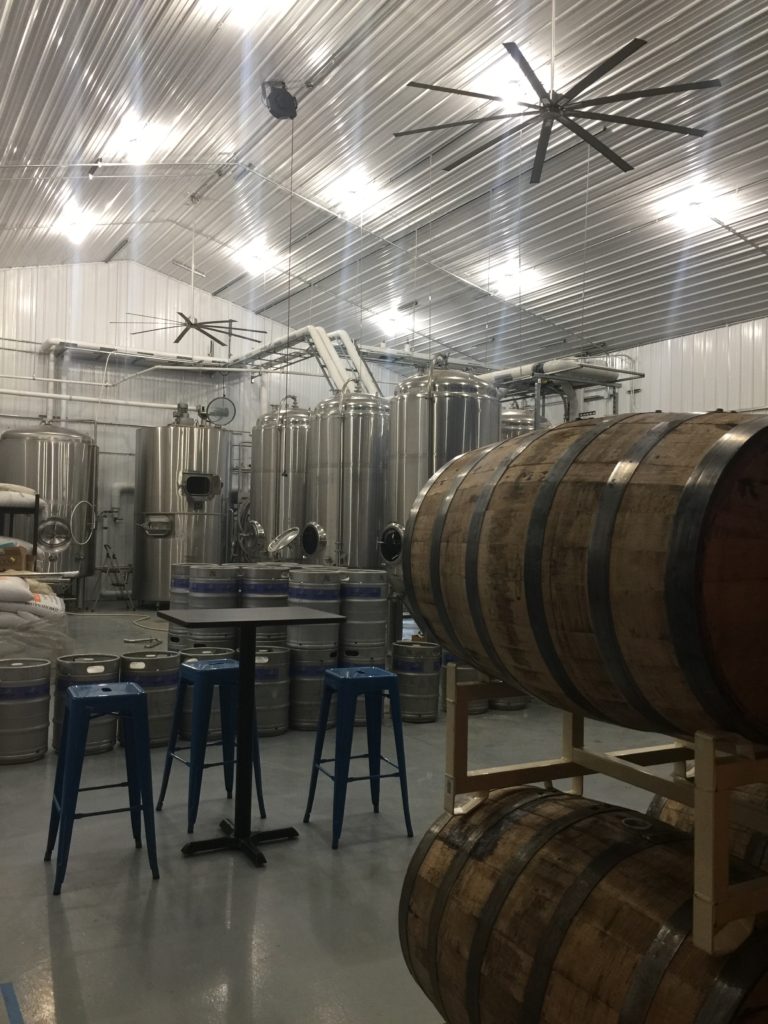 The brewing area at Harpers Ferry Brewing