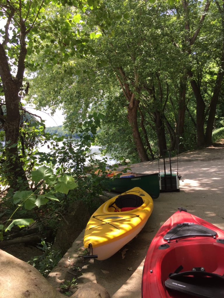 Kayaks at Taylor's Landing Boat Ramp