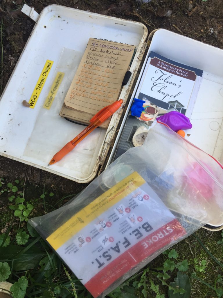 Inside a geocache